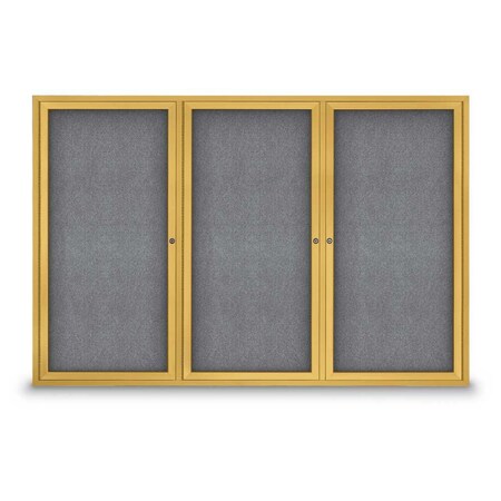 United Visual Products Sliding Door Indoor Enclosed Corkboard, 9 UV9029ACS-SATIN-APRICOT